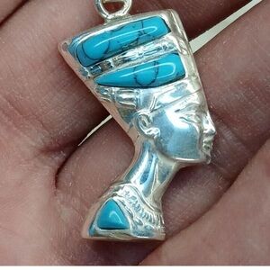 Turquoise and Silver Pharaoh Necklace